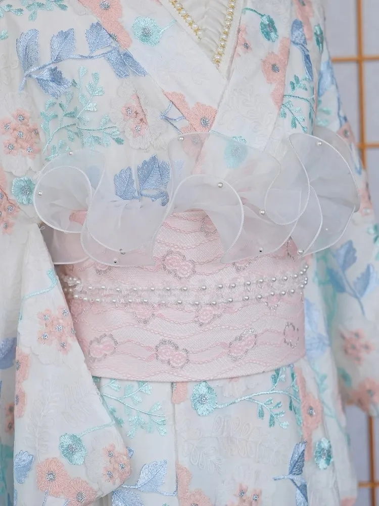 Lace-Trimmed Kimono Undergarme - Women'S Formal Traditional Wear avis et prix