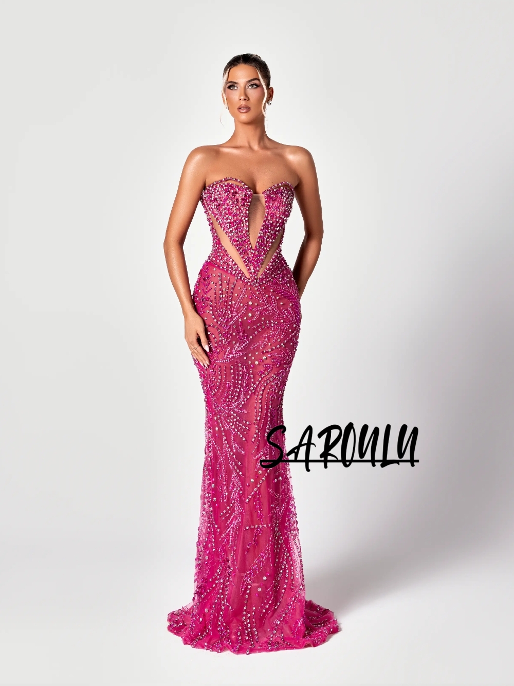 Fuchsia Cut Out Sweet Evening  - Formal Gala Wear Women avis et prix