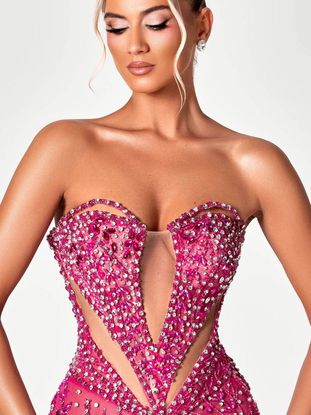 Fuchsia Cut Out Sweet Evening  - Formal Gala Wear Women avis et prix