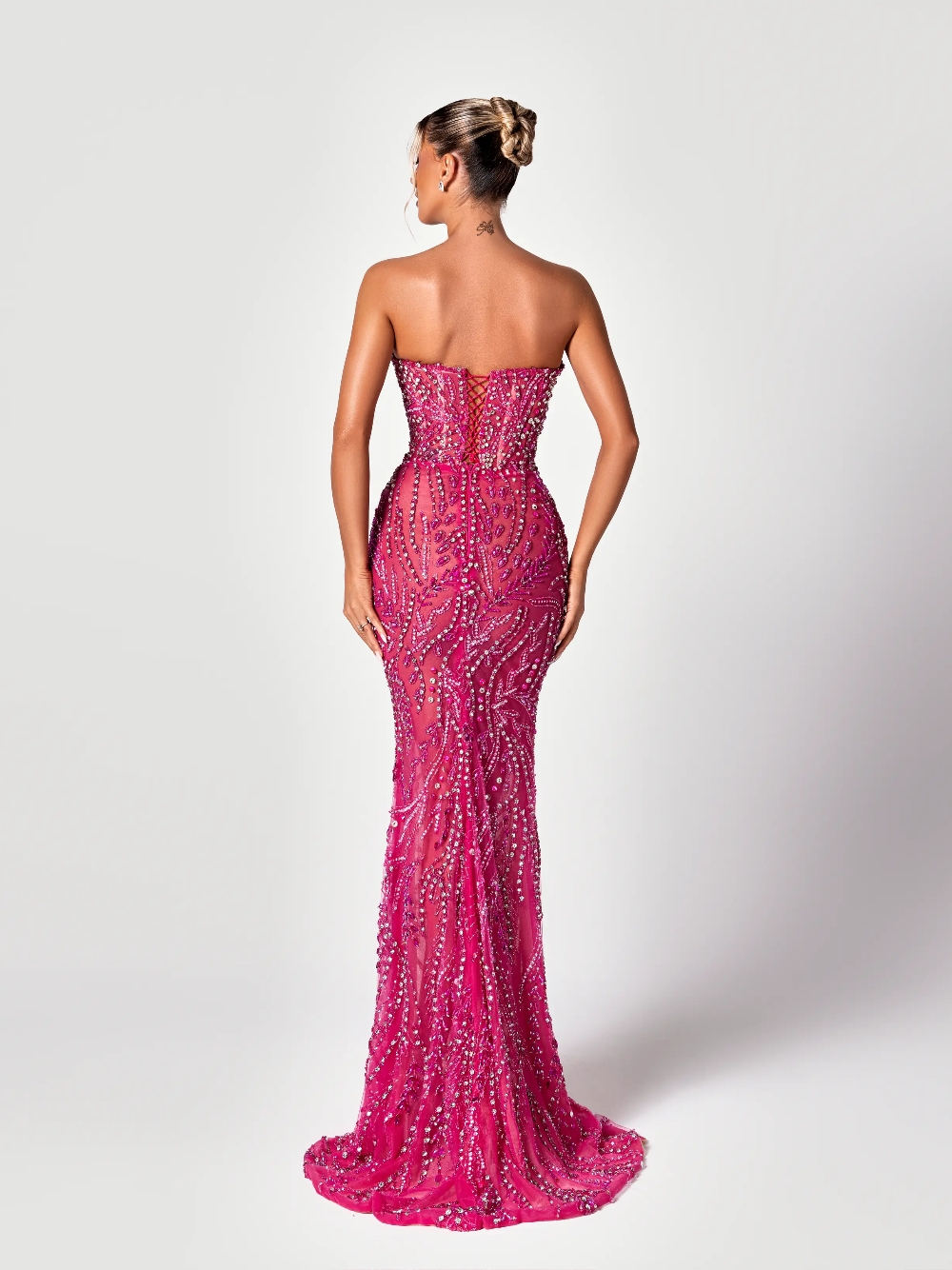 Fuchsia Cut Out Sweet Evening  - Formal Gala Wear Women avis et prix
