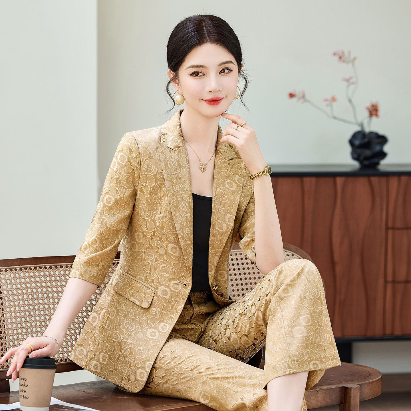 Fashion Apricot Half Sleeve Pr - Women'S Office Formal Wear For Ladies avis et prix