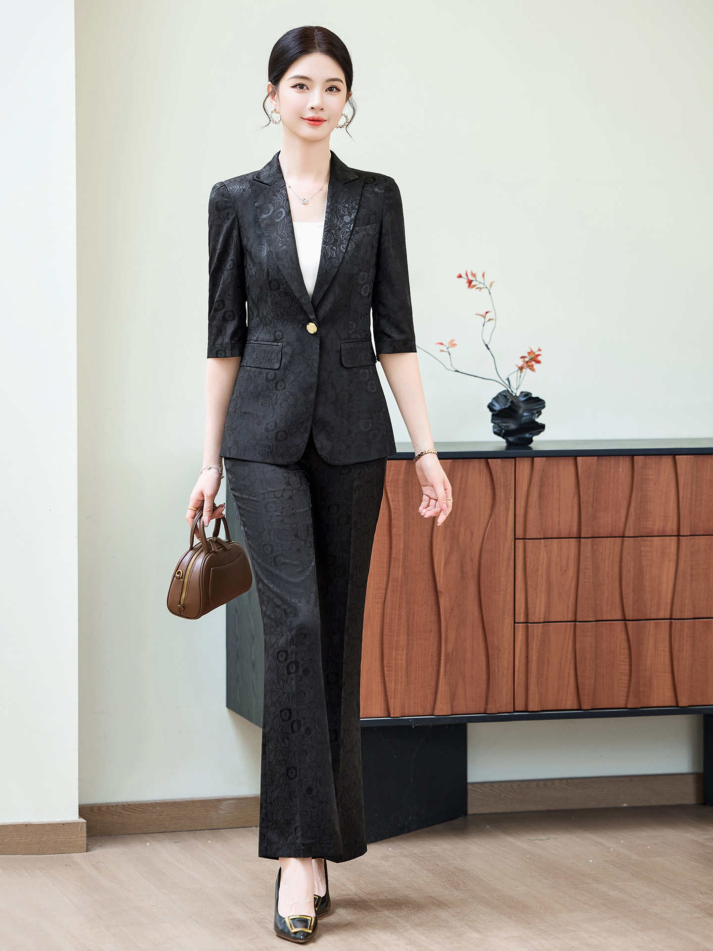 Fashion Apricot Half Sleeve Pr - Women'S Office Formal Wear For Ladies avis et prix