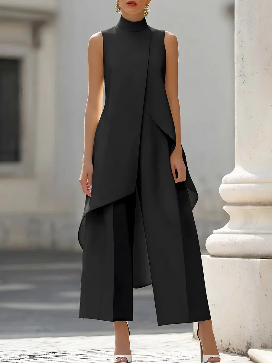Sleeveless High Neck Asymmetri - Women'S Office Formal Wear For Ladies avis et prix