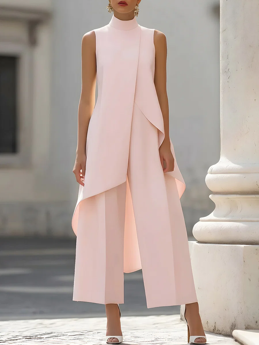 Sleeveless High Neck Asymmetri - Women'S Office Formal Wear For Ladies avis et prix