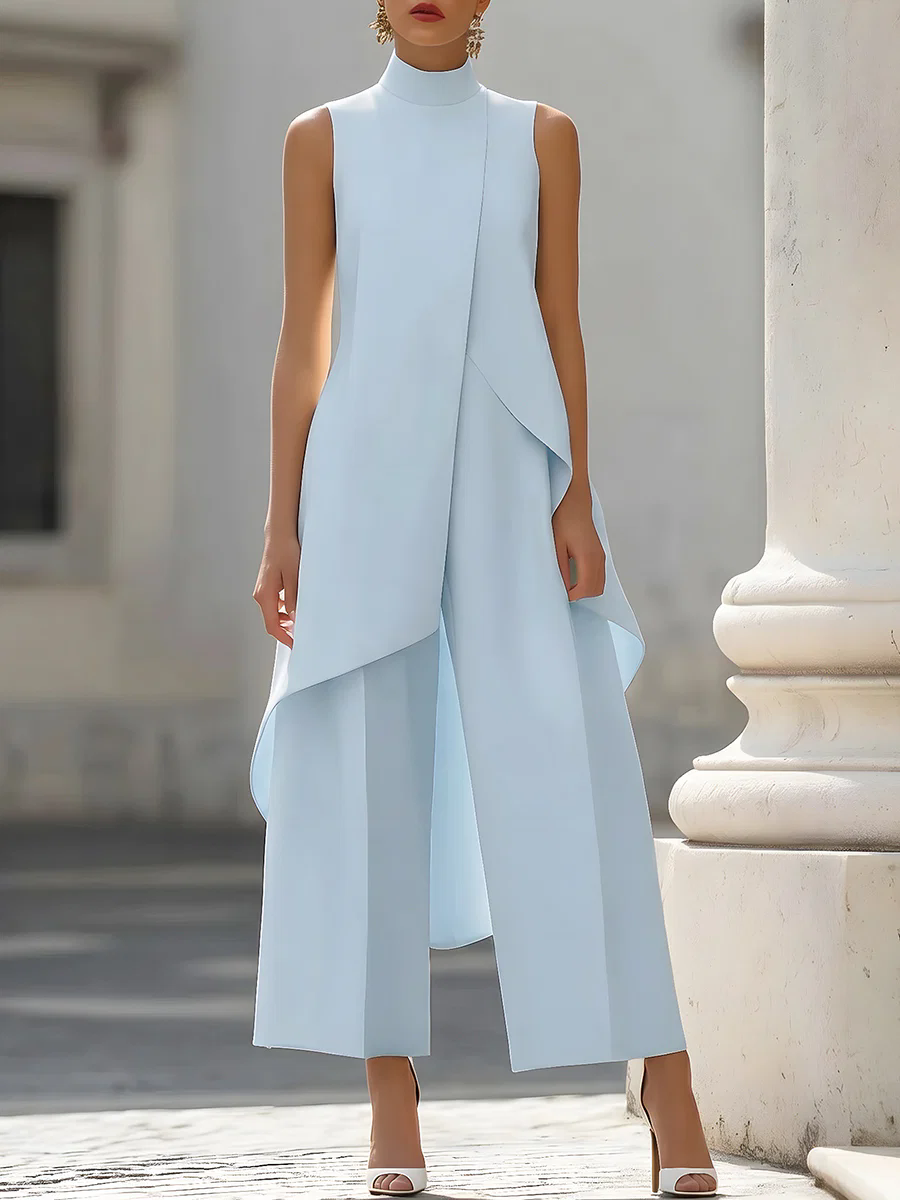 Sleeveless High Neck Asymmetri - Women'S Office Formal Wear For Ladies avis et prix