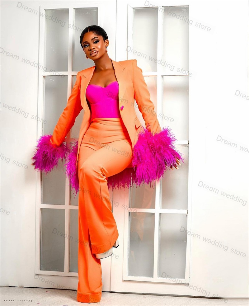 Ostrich Feather Orange Women S - Women Formal Wear Tailor avis et prix