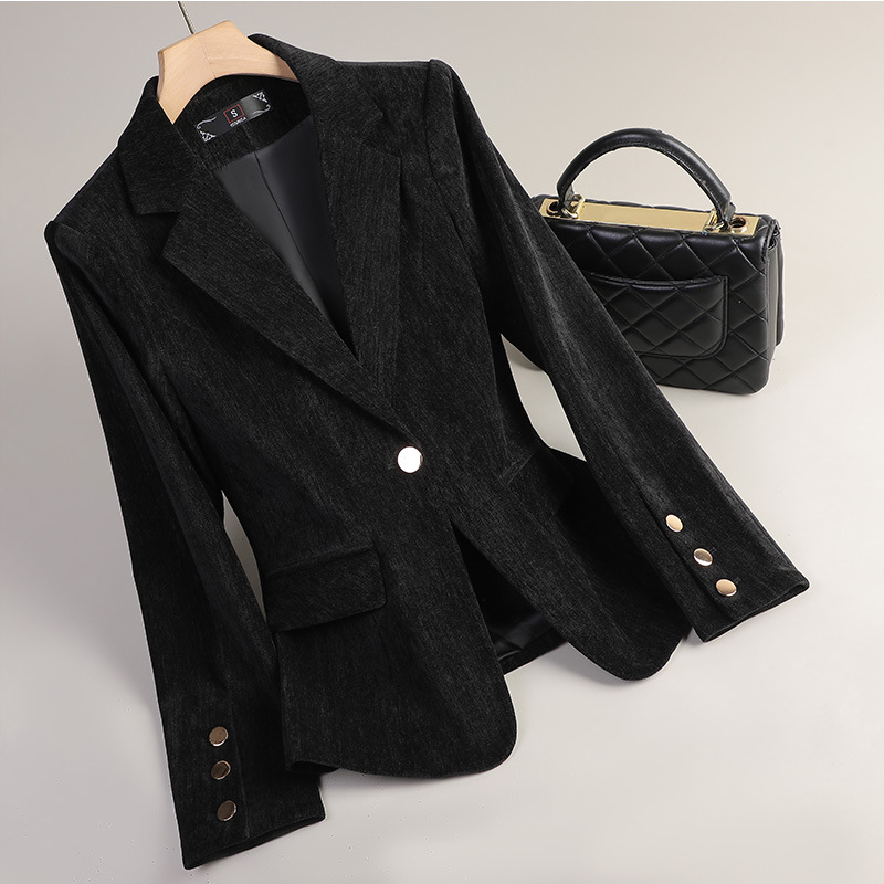 Yellow Gold Velvet Blazer Wome - Women Formal Wear Winter avis et prix