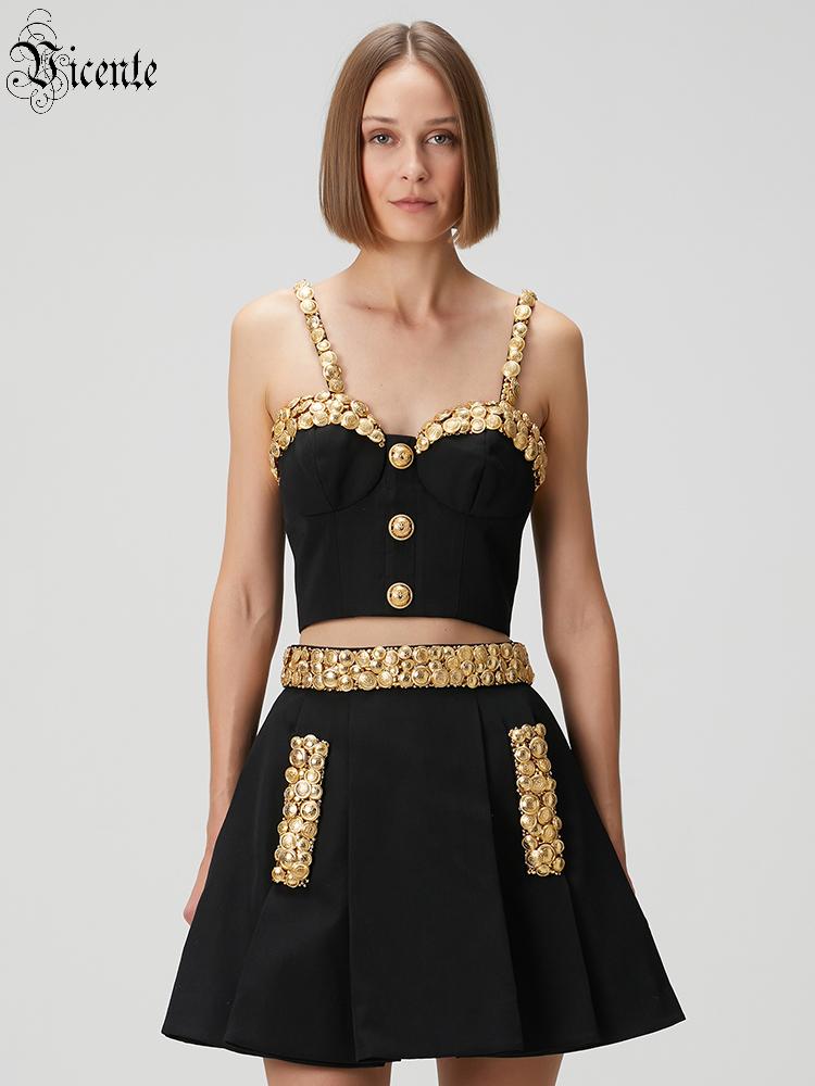 VC Black Two Piece Set Dress w - Women Formal Wear Tops avis et prix