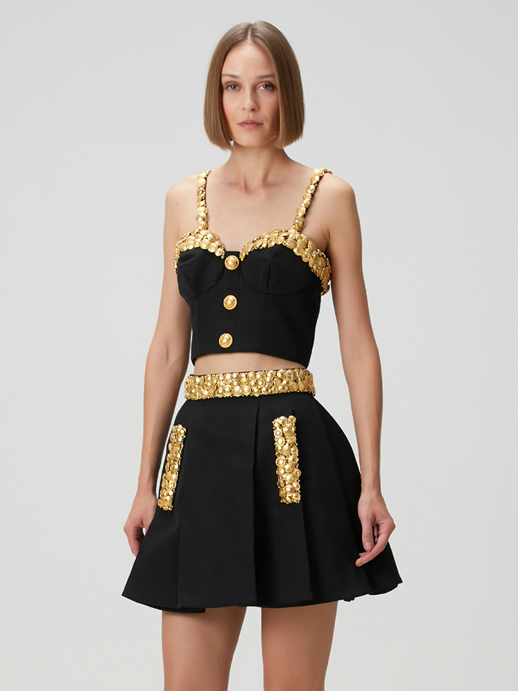 VC Black Two Piece Set Dress w - Women Formal Wear Tops avis et prix