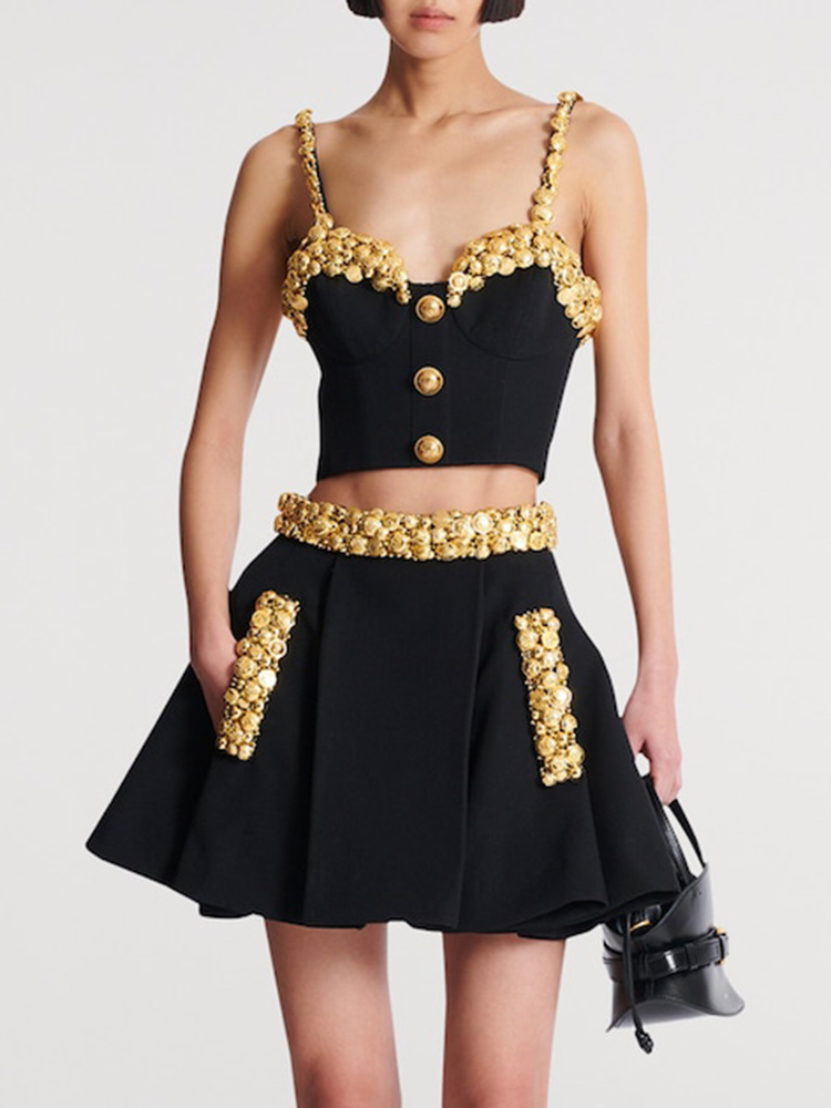 VC Black Two Piece Set Dress w - Women Formal Wear Tops avis et prix