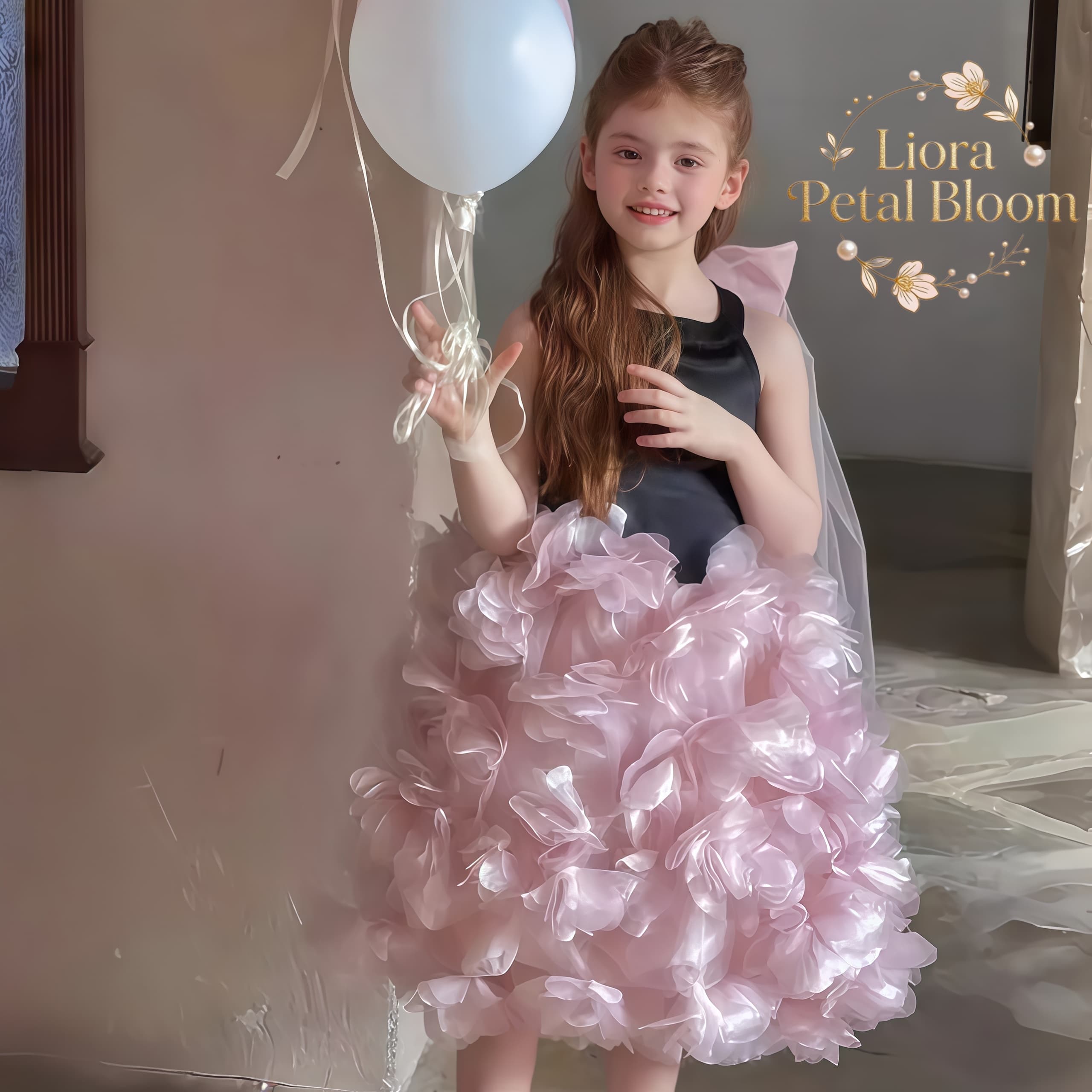 Girls' Black Floral Tulle Dres - Women Formal Wear Dress avis et prix