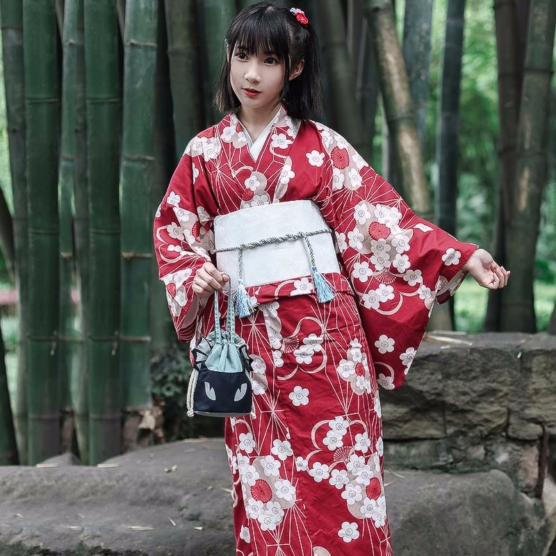Red Japanese Yukata Kimono Fem - Women'S Formal Traditional Wear avis et prix