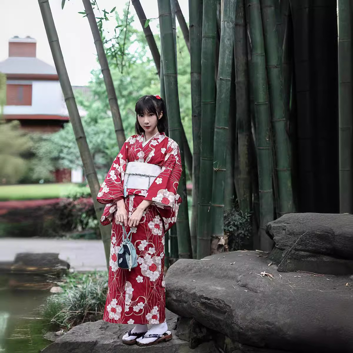 Red Japanese Yukata Kimono Fem - Women'S Formal Traditional Wear avis et prix