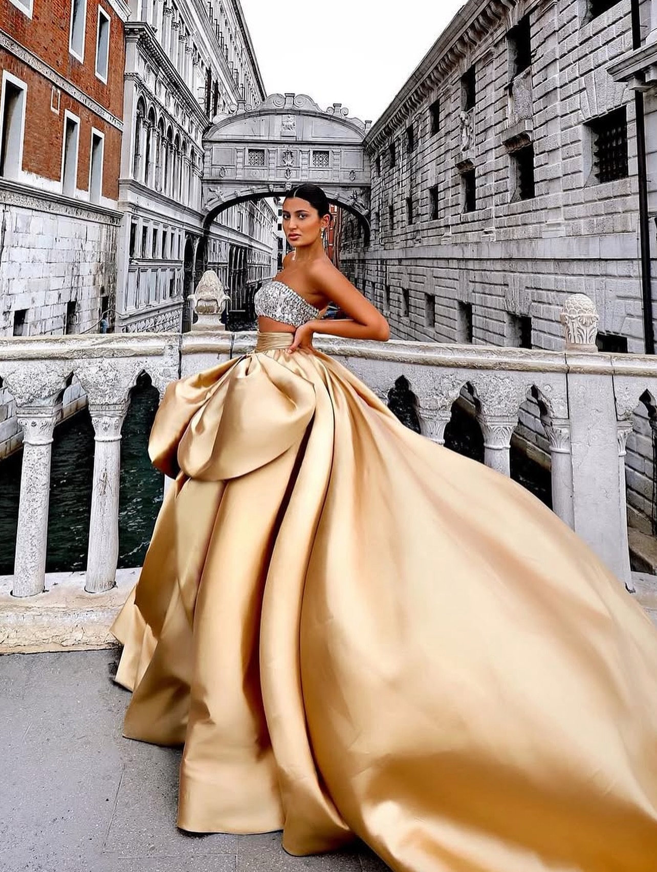 New Metallic Gold Satin High‑W - Women Formal Wear Sale avis et prix