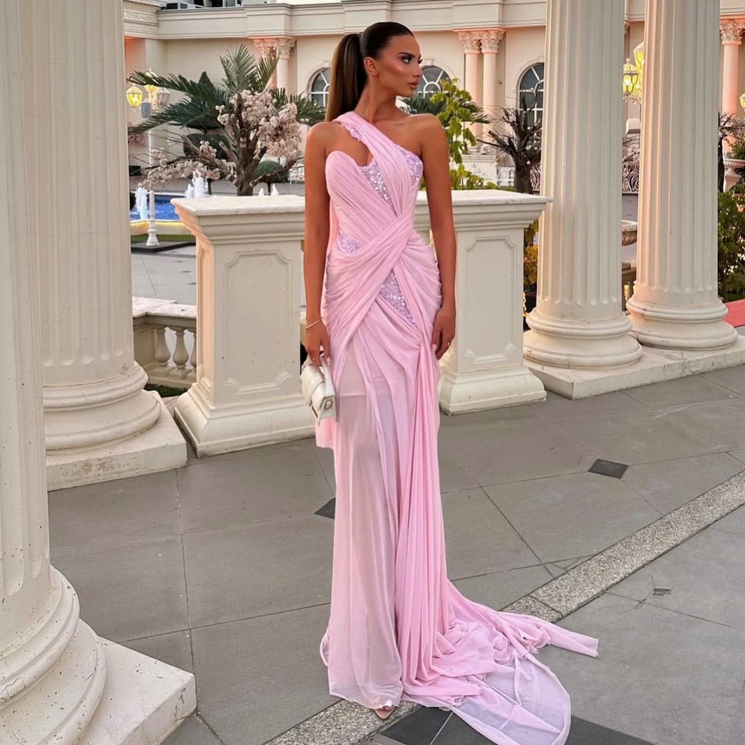 Sexy Pink Mermaid Evening Dres - Formal Gala Wear Women avis et prix