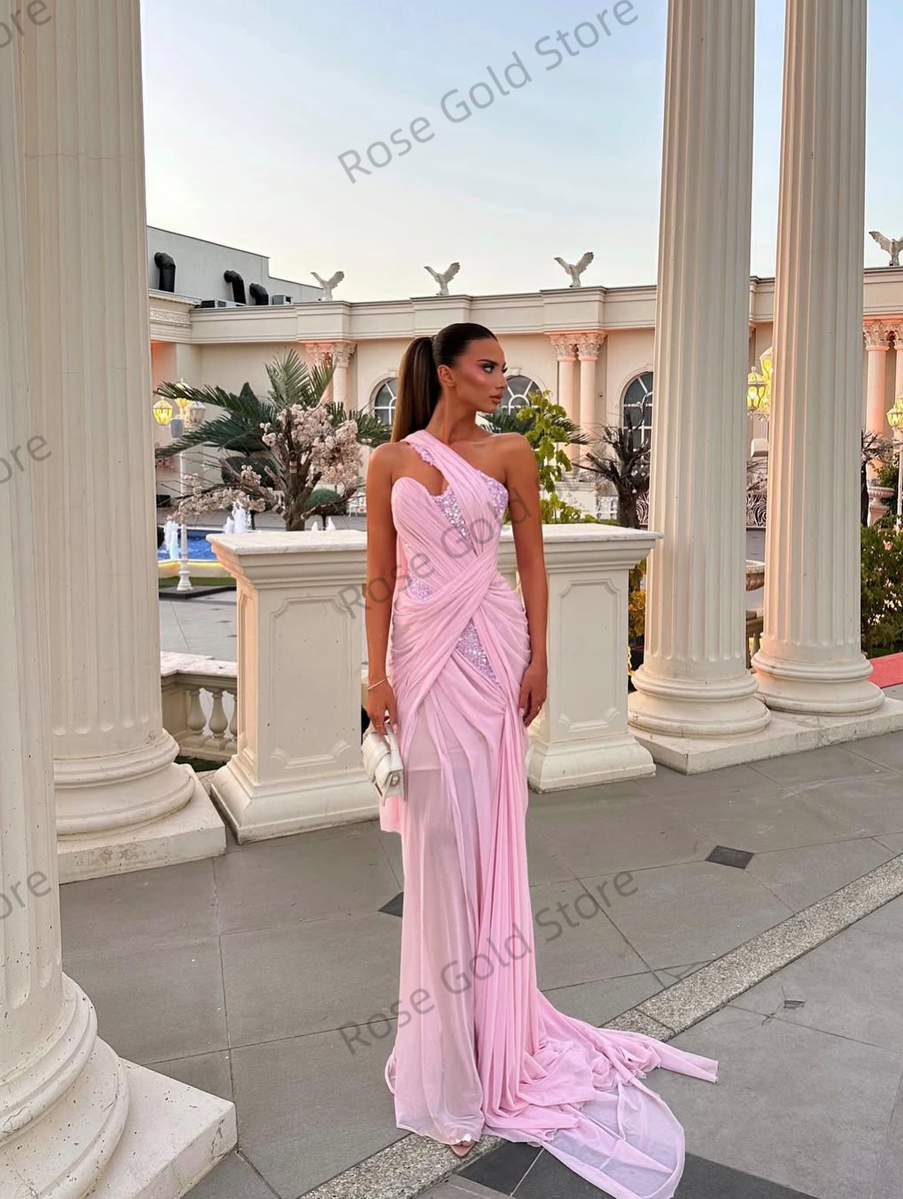 Sexy Pink Mermaid Evening Dres - Formal Gala Wear Women avis et prix