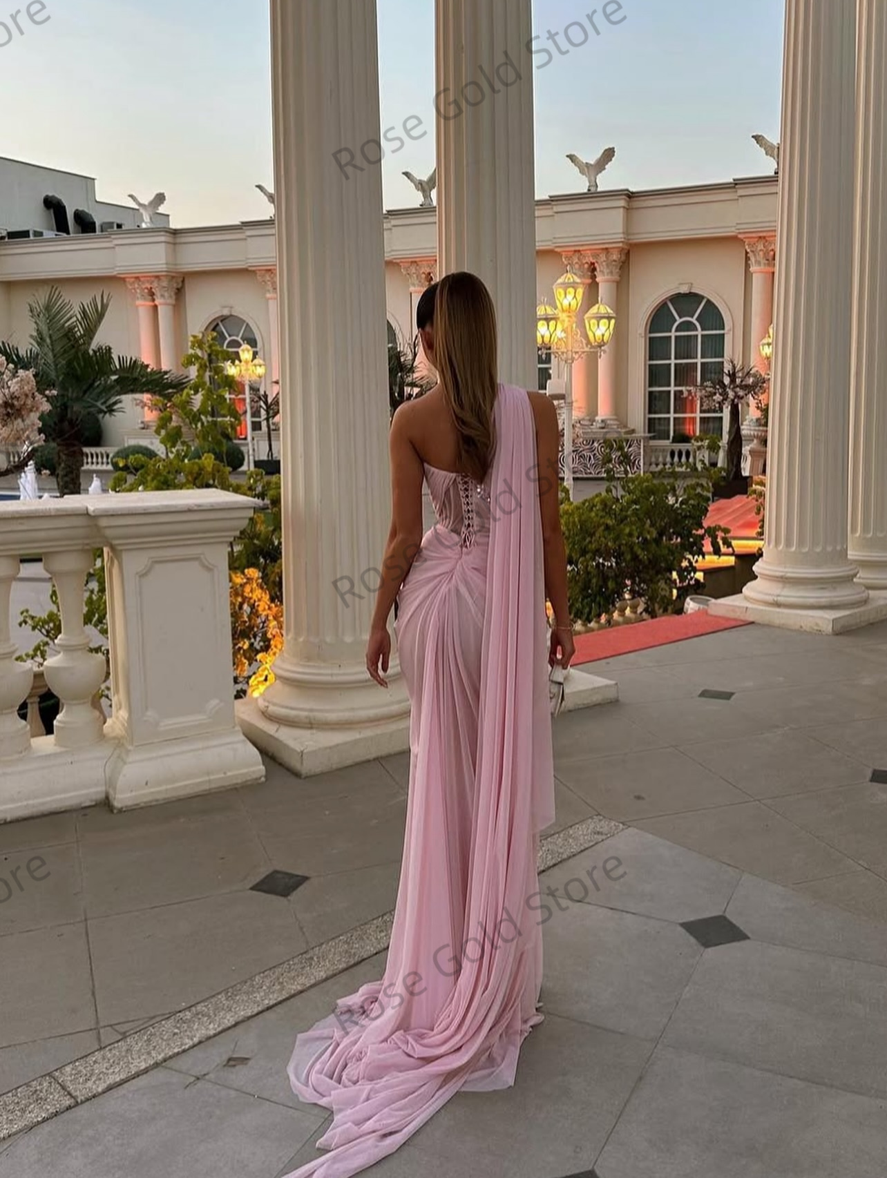 Sexy Pink Mermaid Evening Dres - Formal Gala Wear Women avis et prix