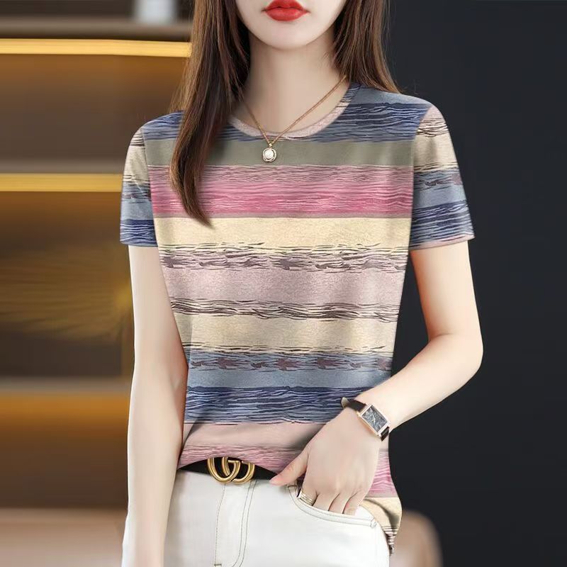 New Summer Round Neck Short-sl - Women Formal Wear Tops avis et prix