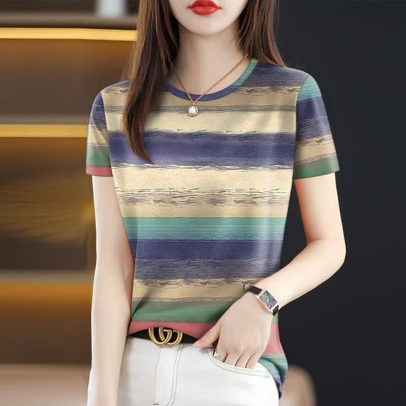 New Summer Round Neck Short-sl - Women Formal Wear Tops avis et prix