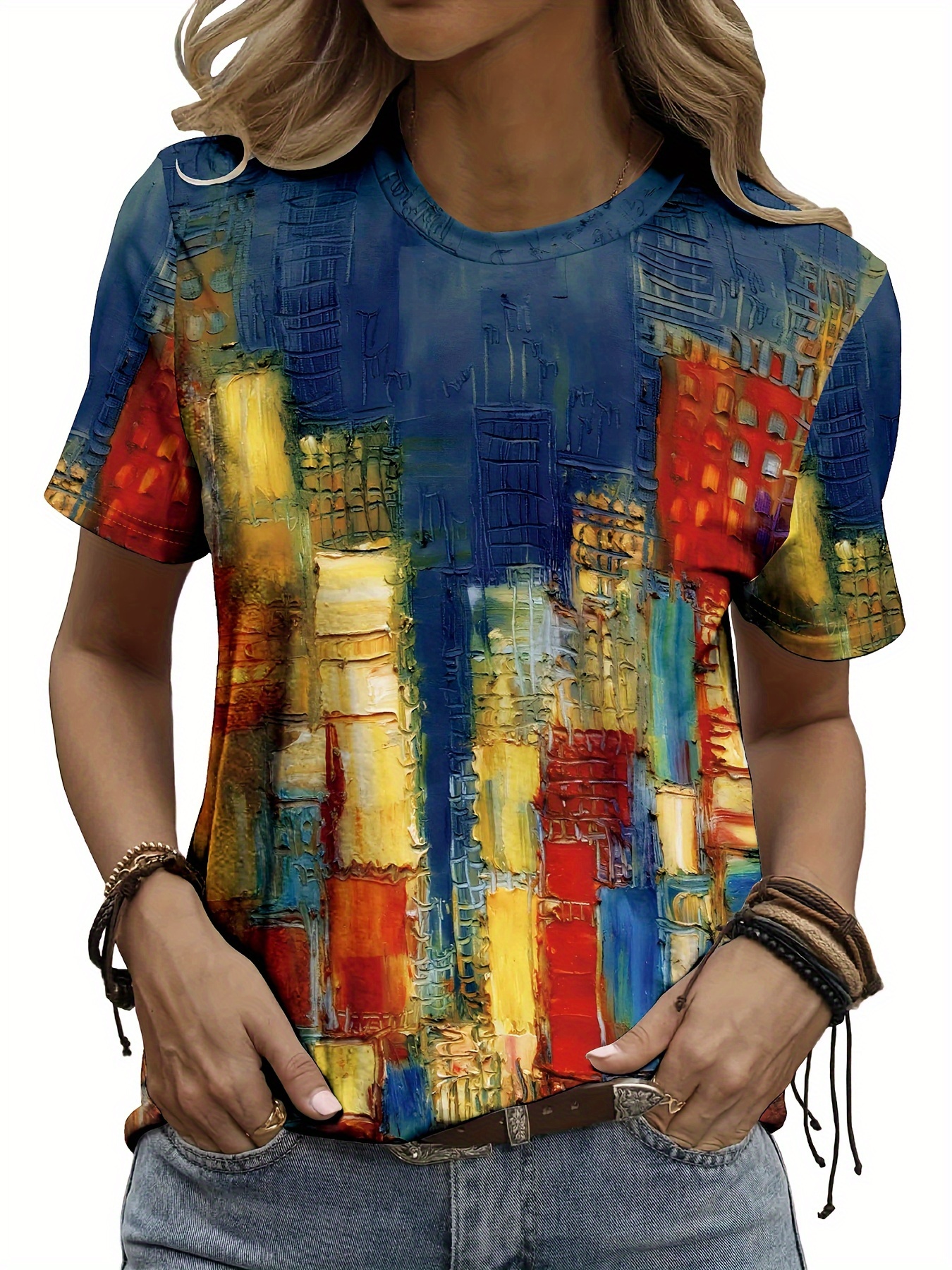 Vibrant Cityscape Women's Tee  - Women Formal Wear Tops avis et prix