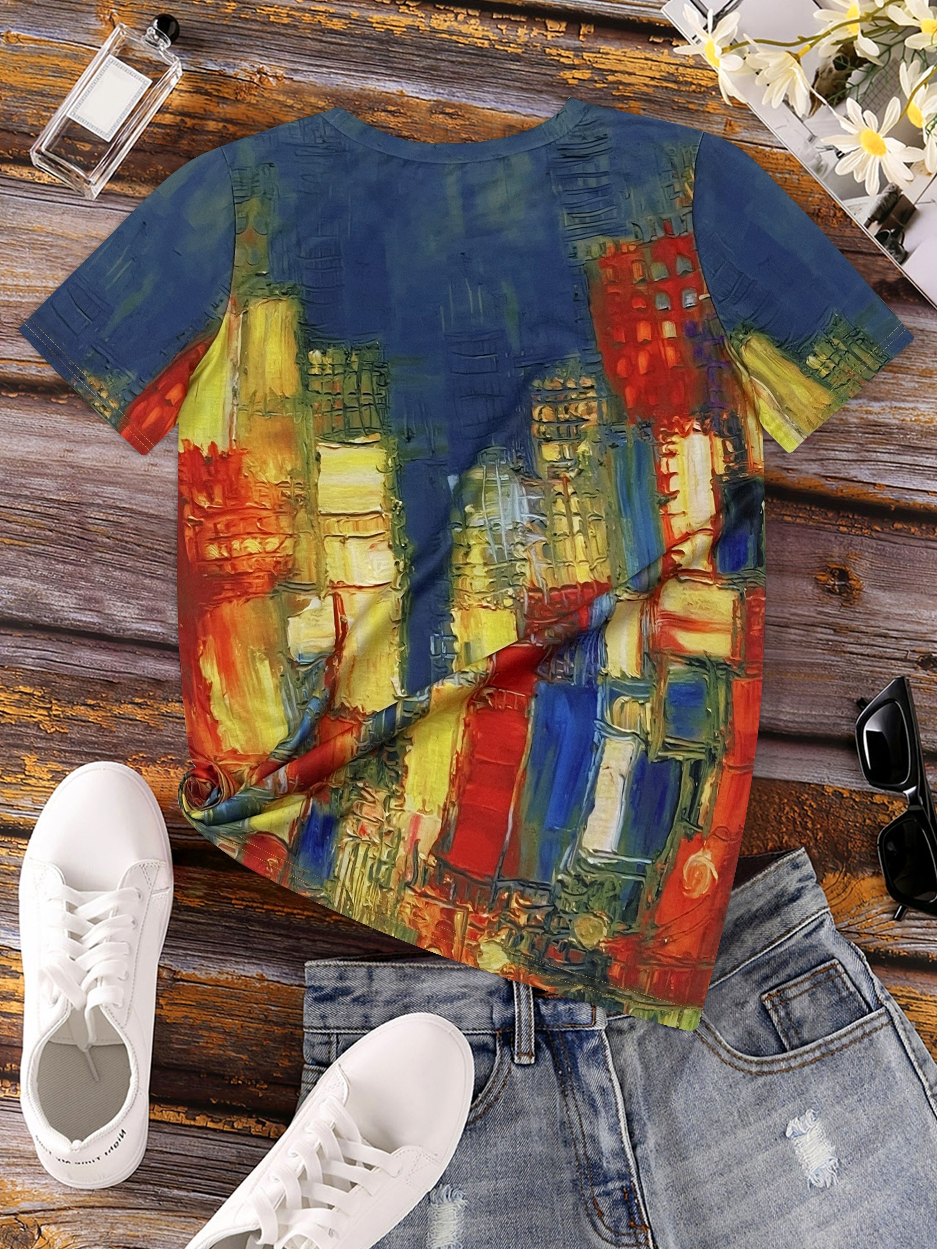 Vibrant Cityscape Women's Tee  - Women Formal Wear Tops avis et prix