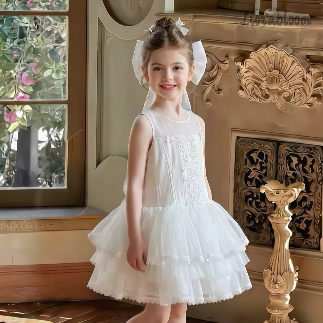 Girls' White Embroidered Forma - Women Formal Wear Dress avis et prix