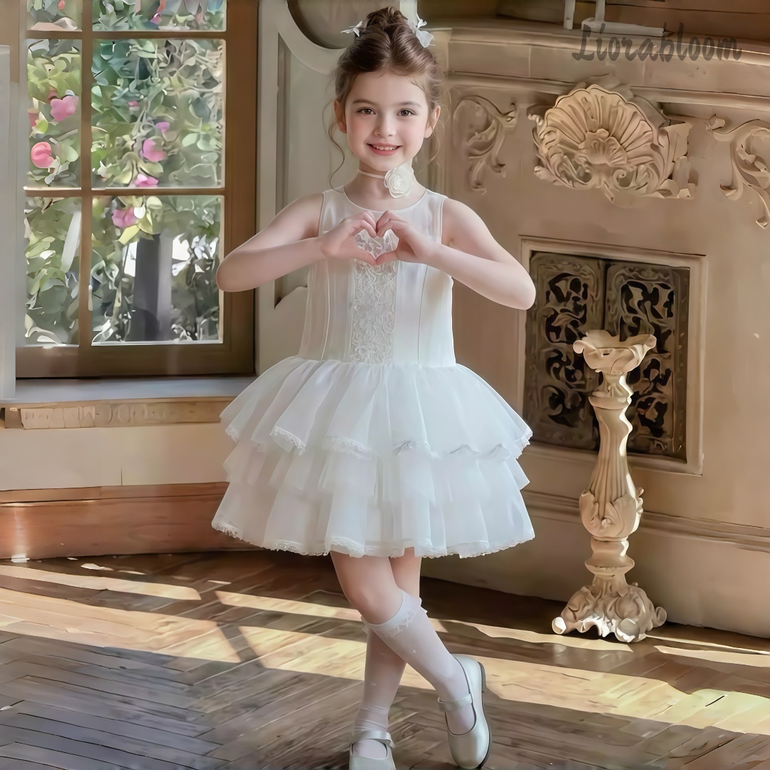 Girls' White Embroidered Forma - Women Formal Wear Dress avis et prix