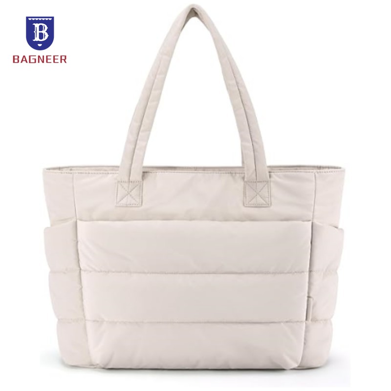 Women's Puffer Tote Bag Cotton - Shoulder Bag Structured avis et prix
