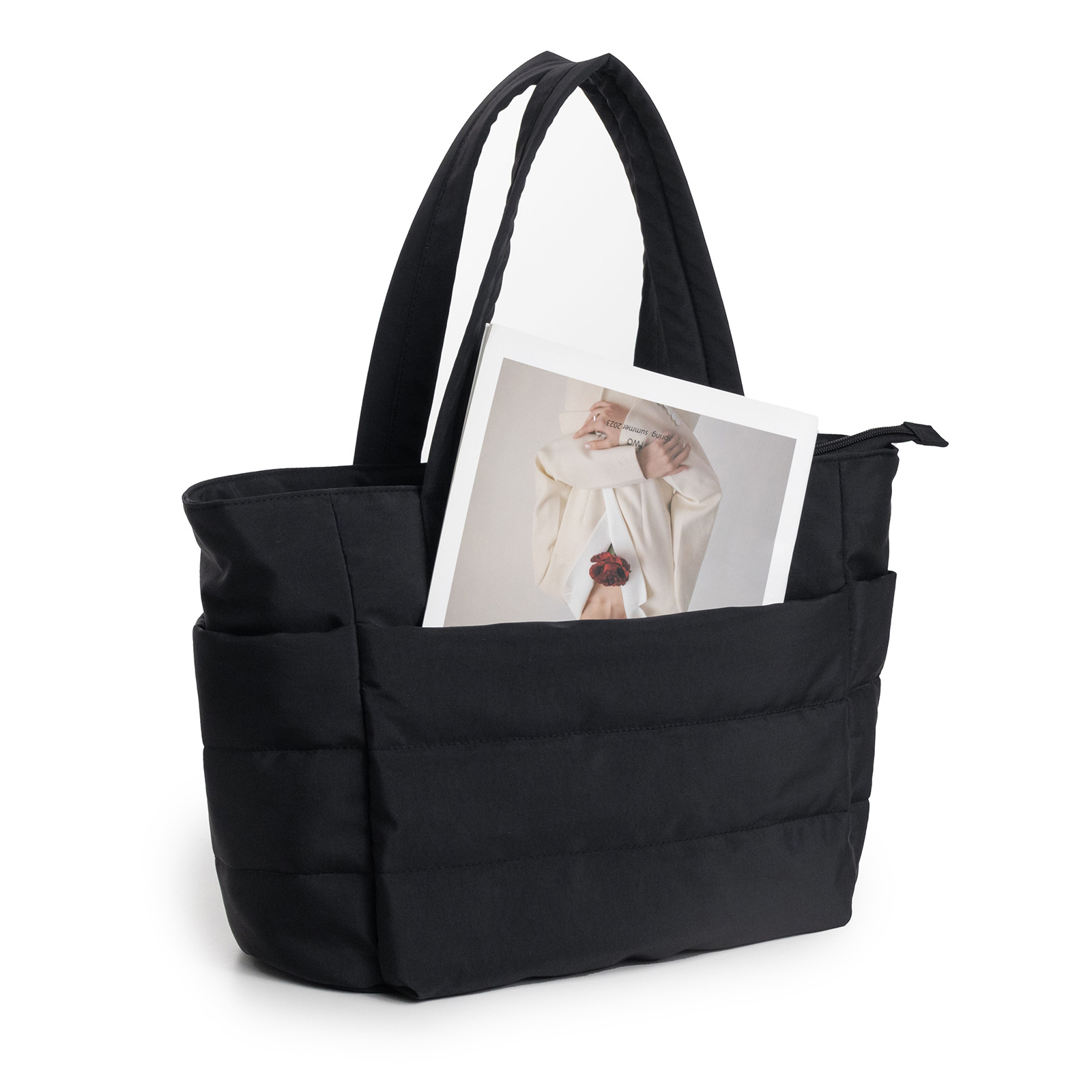 Women's Puffer Tote Bag Cotton - Shoulder Bag Structured avis et prix