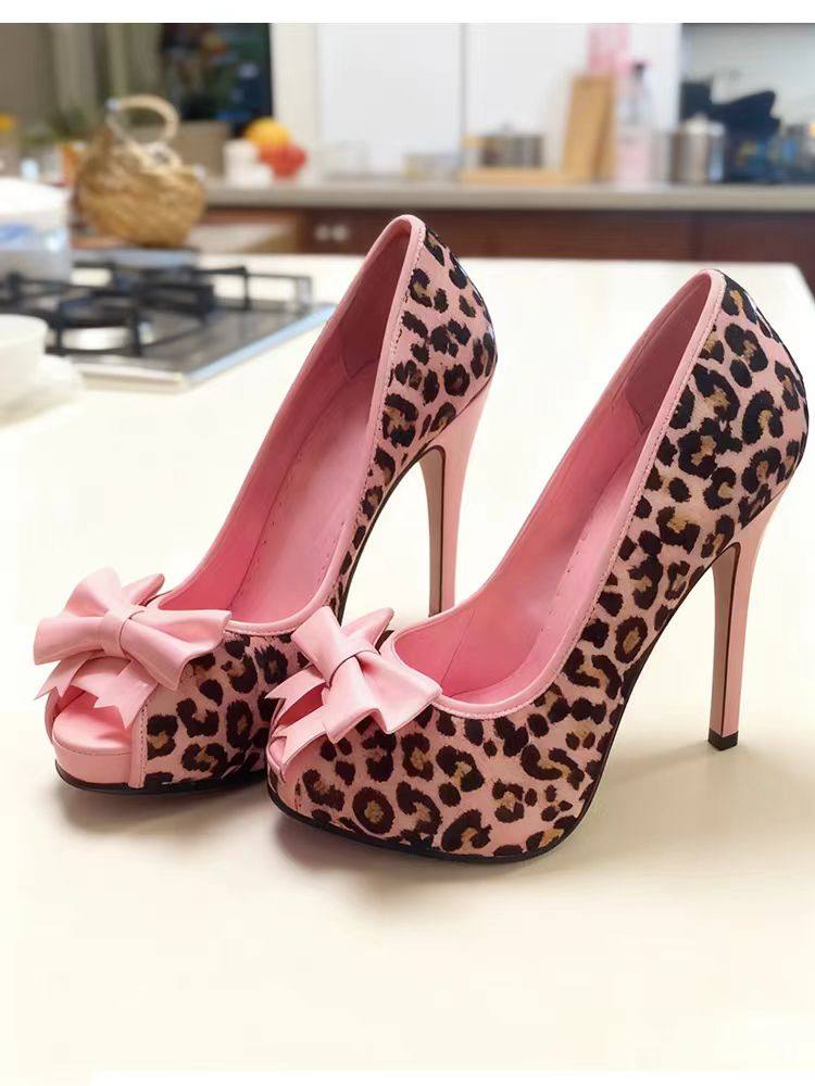 2026 Pink Leopard Print Bow Hi - Women'S Formal Wear For Wedding avis et prix