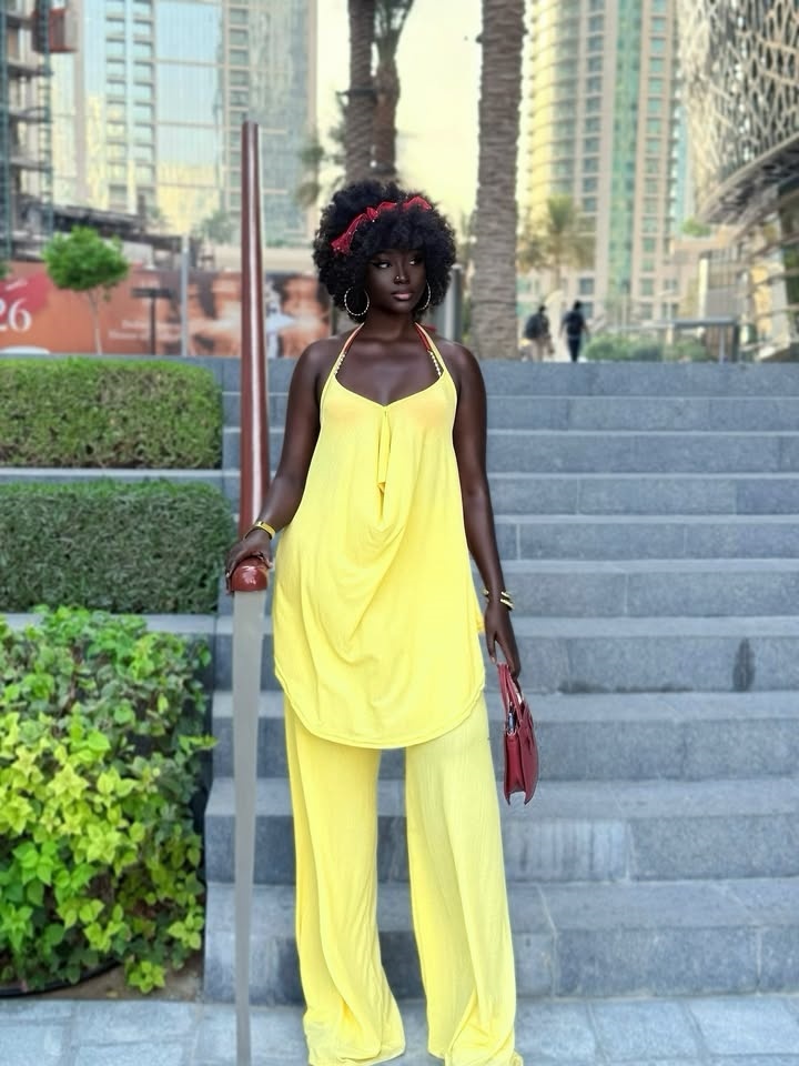 Elegant Yellow Two Pieces Wome - Women Formal Wear Tops avis et prix