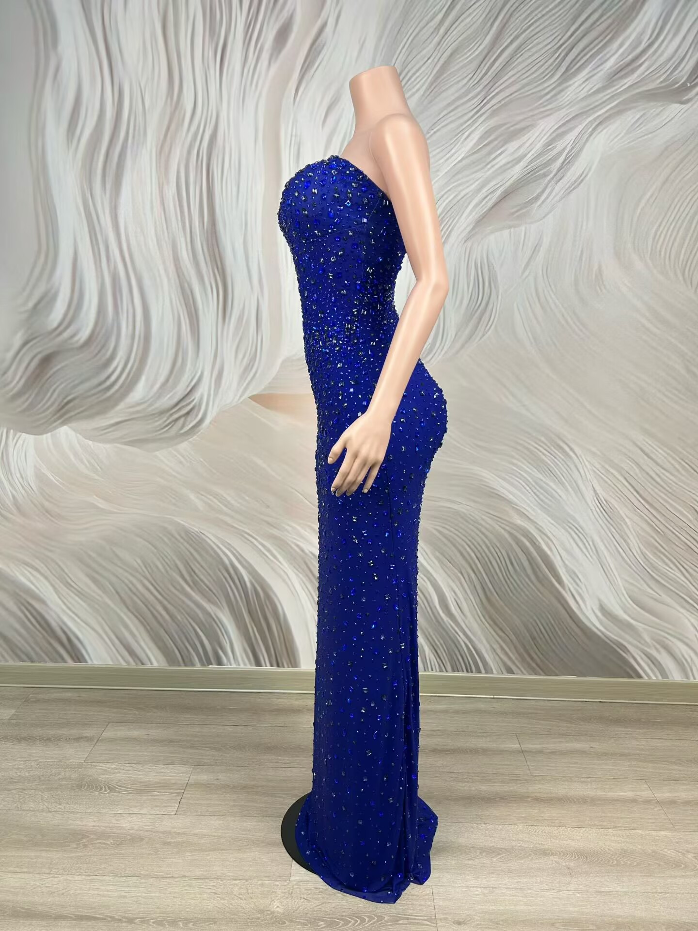 Sparkly Rhinestone Blue Strapl - Formal Gala Wear Women avis et prix