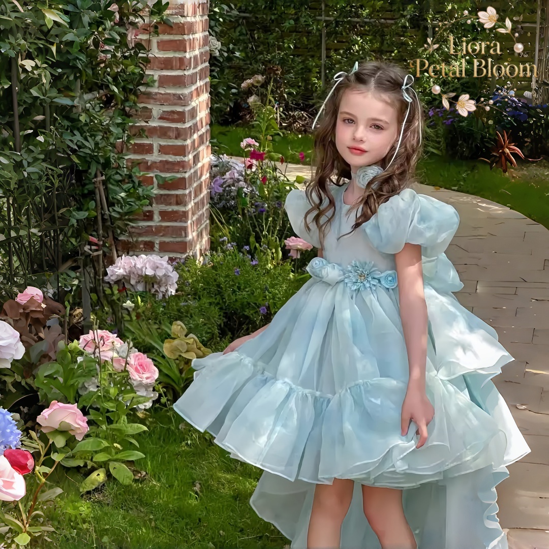 Blue Tulle Gown  Girls' Bow Pa - Women Formal Wear Dress avis et prix