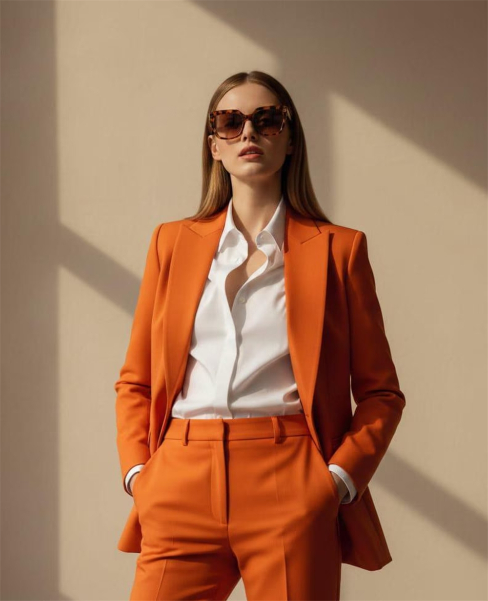 Women’s Orange Power Suit 2 Pi - Women Formal Wear Tailor avis et prix